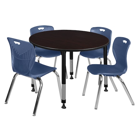 Regency Tables > Height Adjustable > Round Table & Chair Sets, 48 W, 48 L, 23-34 H TB48RNDMWAPBK40NV